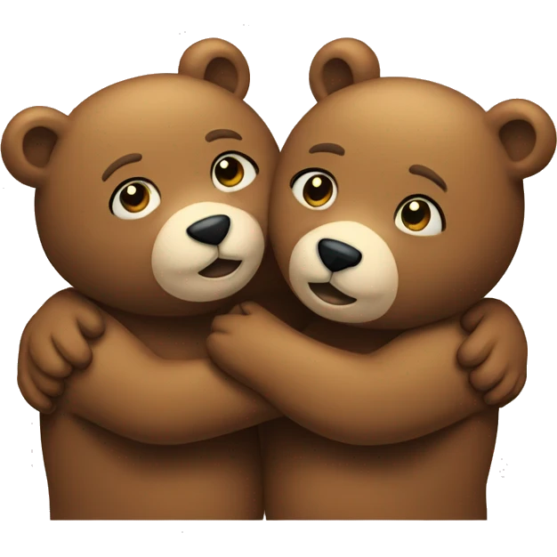 Two bears hugging  emoji