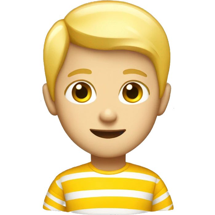 Blonde boy with yellow striped shirt Android emoji emoji