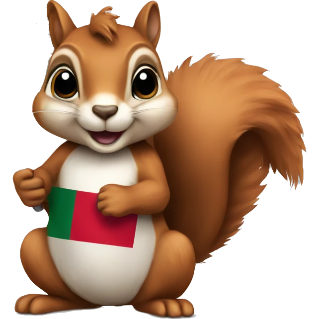 a cute squirrel with mexico flag emoji
