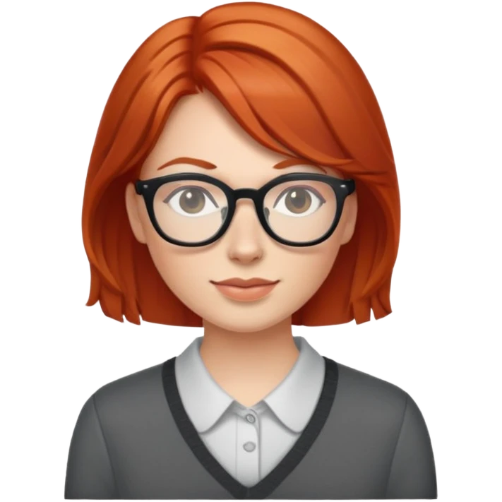 Computer science red head emoji