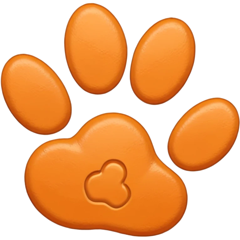 a pale pastel orange pawprint emoji