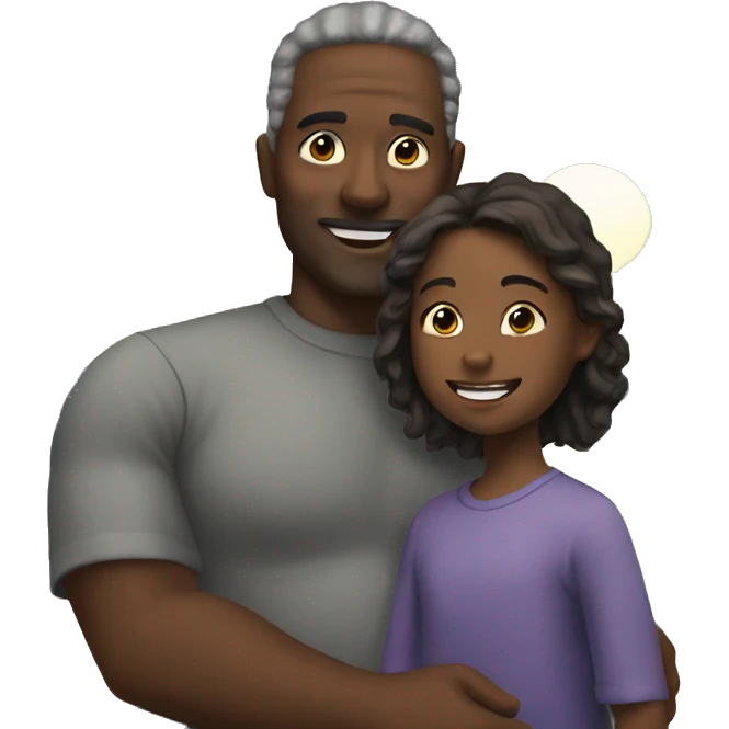 father and daughter by the ocean emoji