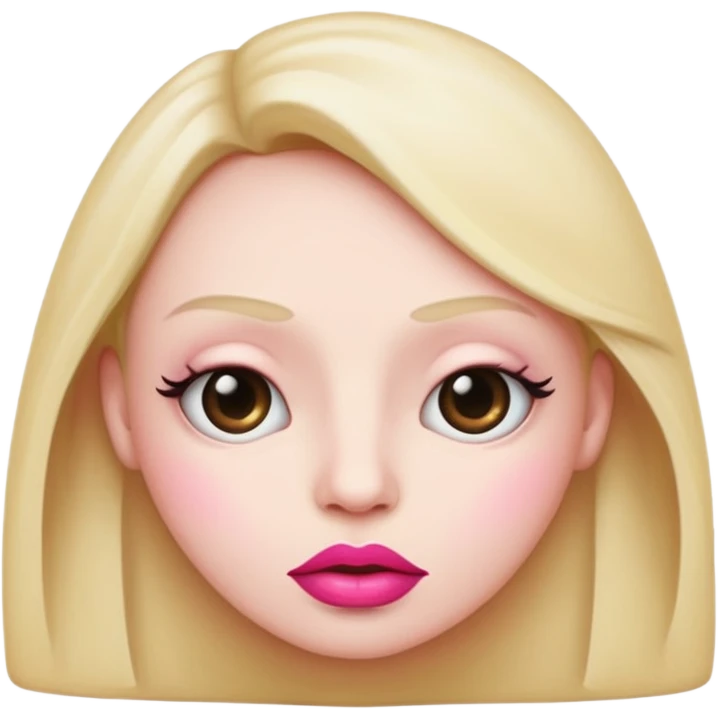 I want an emoji with the eyes looking to the side and with big pink lips with a judgemental face emoji