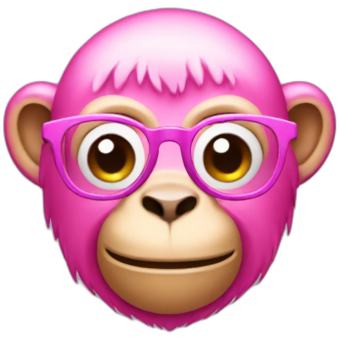 pink monkey with glasses emoji