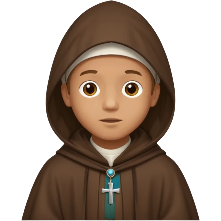 Un chico moreno con un hábito fransiscano emoji