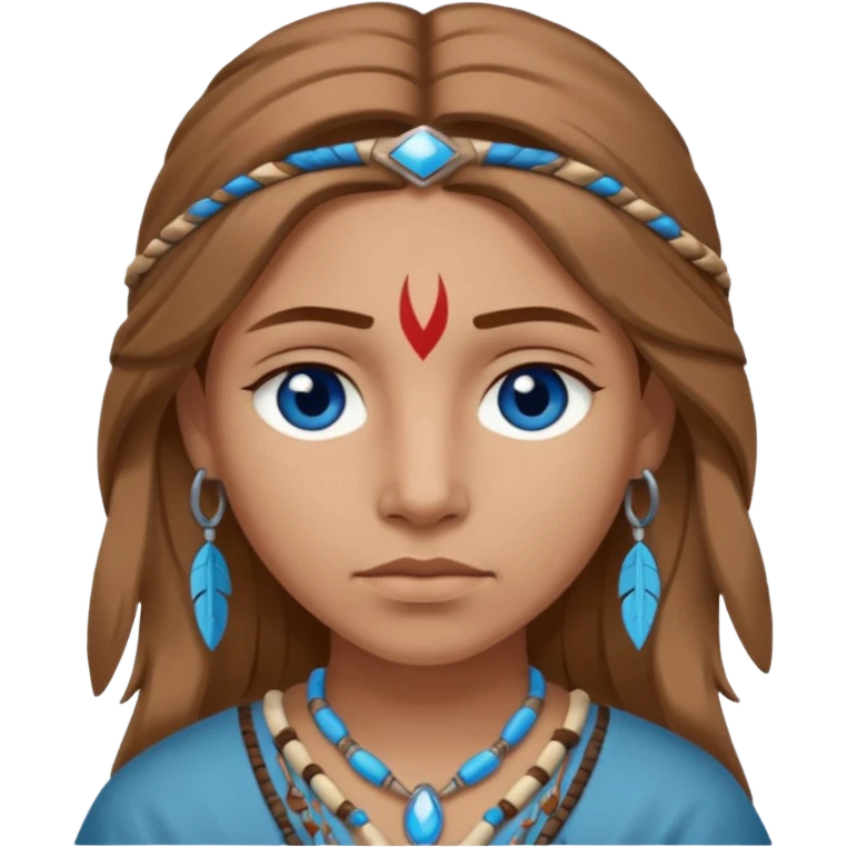 can you make a pale native American emoji with light brown hair and blue eyes  emoji