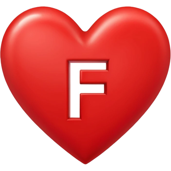 un corazon rojo CON LA LETRA F EN EL CENTRO emoji