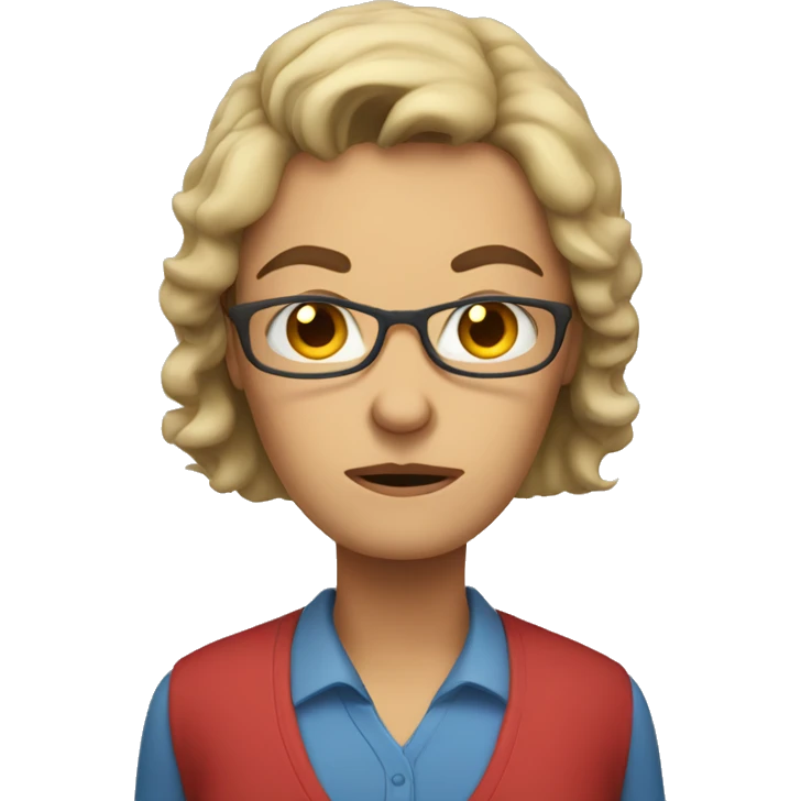 Middle school teacher that is grumpy emoji