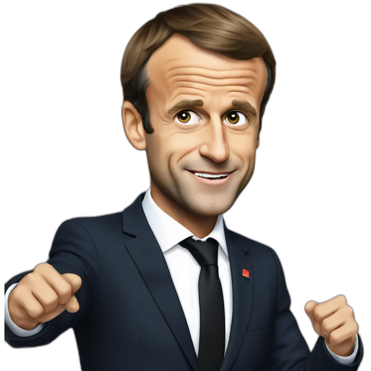 Emmanuel Macron qui fait un dab emoji