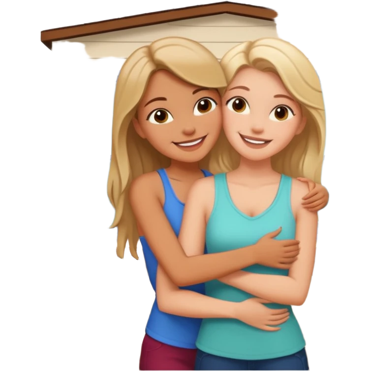 a girl, big butt, white, on her porch, having sex with another girl emoji