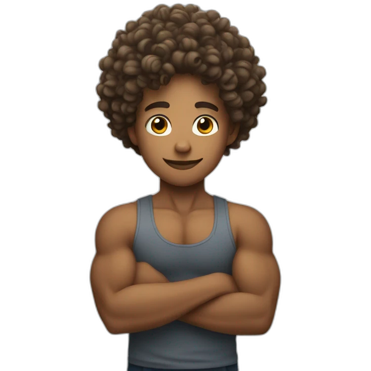 curly hair show biceps emoji