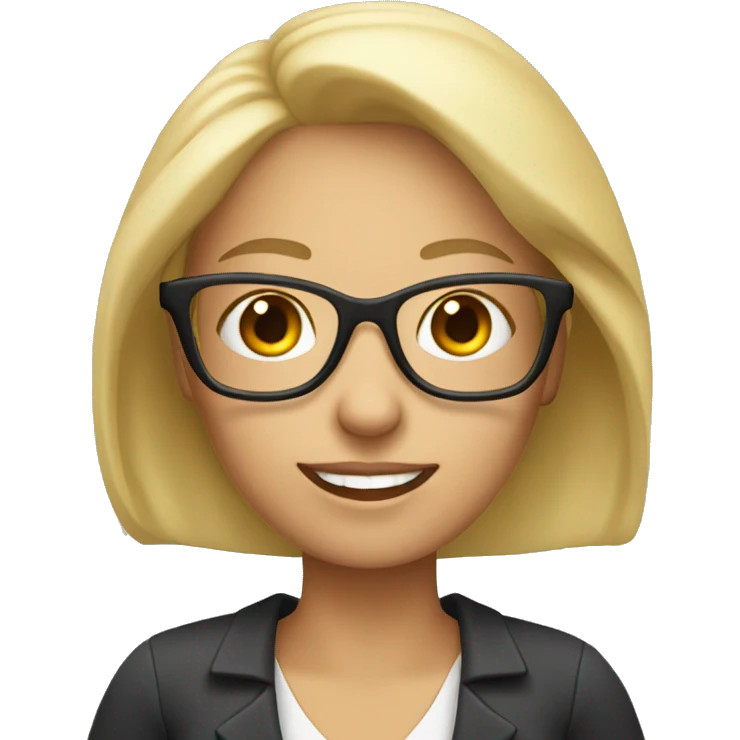 Blonde Teacher with glasses holding open book emoji