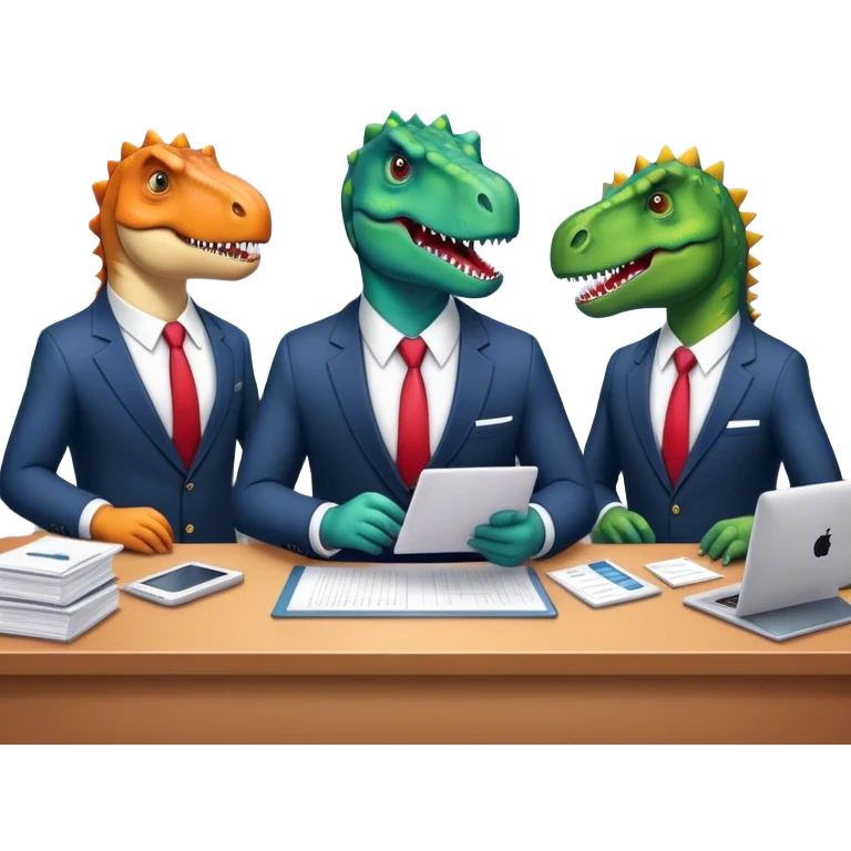 dinosaurs working in an office emoji