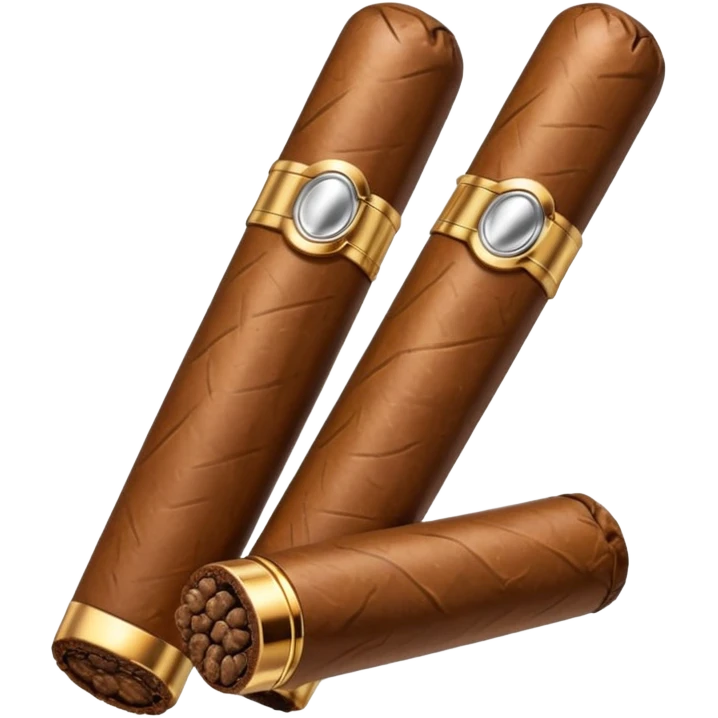 A luxury cigar emoji made of silver chrome, smooth metallic texture, minimal shape, glossy reflections, rich swag aesthetic, iOS emoji style, centered, clean white background emoji