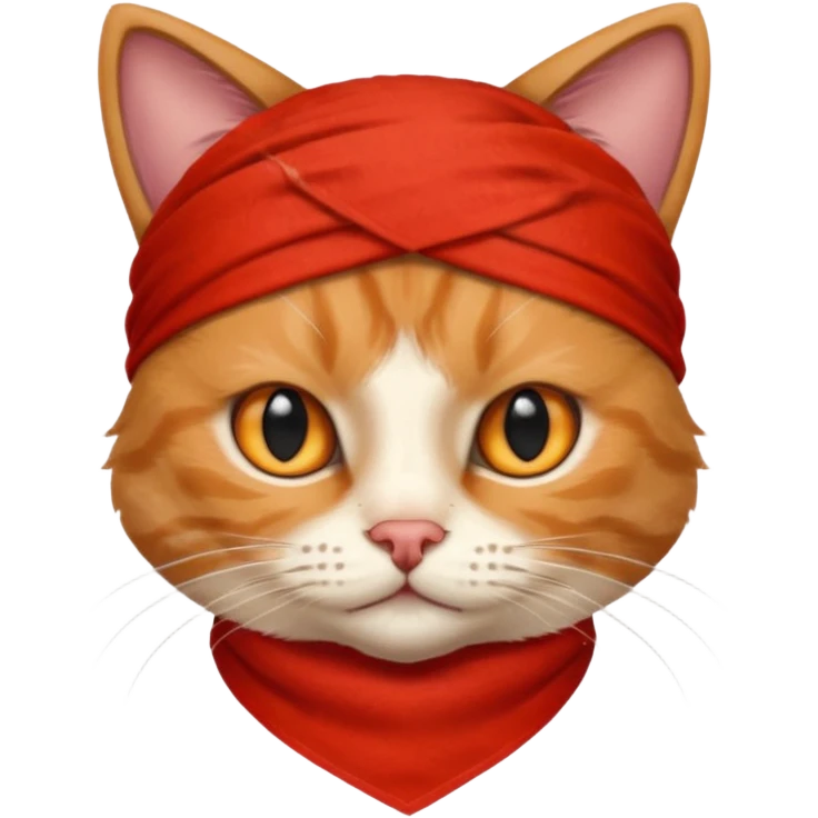 cat with wearing red bandana emoji