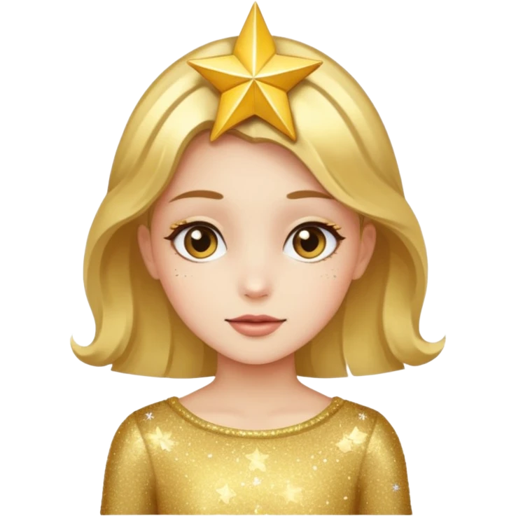 human girl dressed as a star emoji