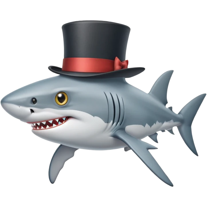 shark wearing a top hat and monocle emoji