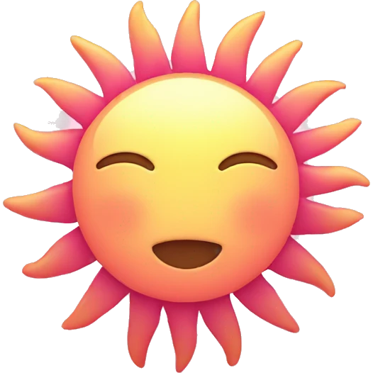 Pink sun emoji