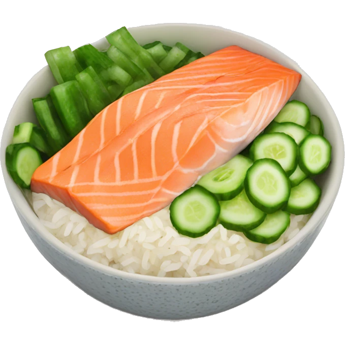 Salmon rice cucumber bowl  emoji