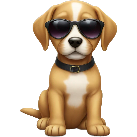 Puppy with sunglasses cute emoji