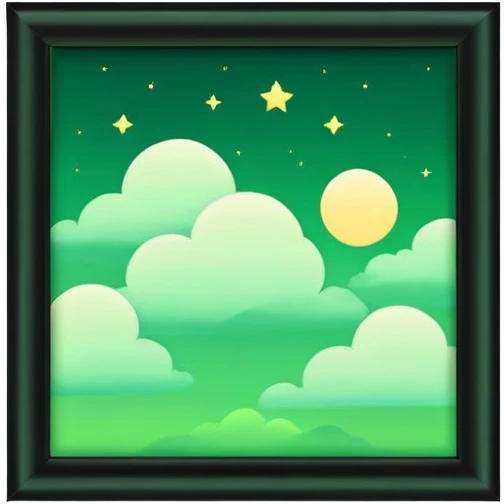 A picture of green sky in the sky emoji