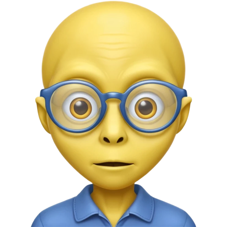 yellow alien with glasses emoji