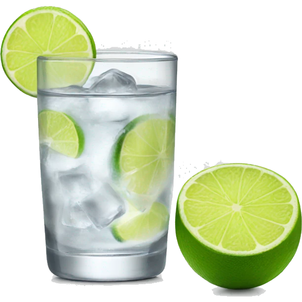 Vodka tonic with a lime emoji