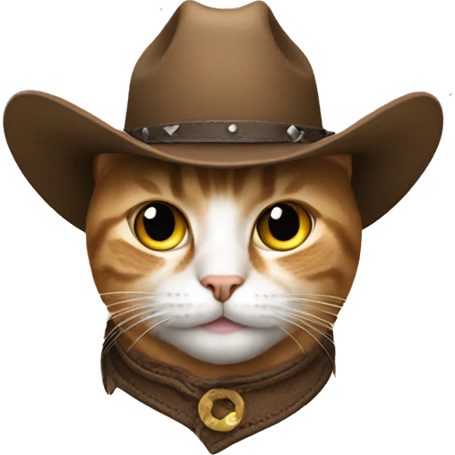 Cat wearing a cowboy hat emoji
