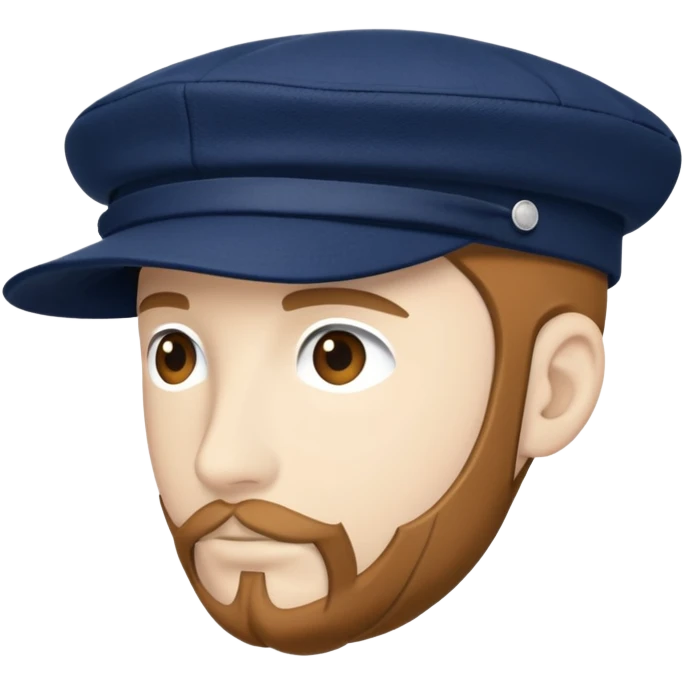 a floating Navy blue Brixton fiddler cap hat emoji