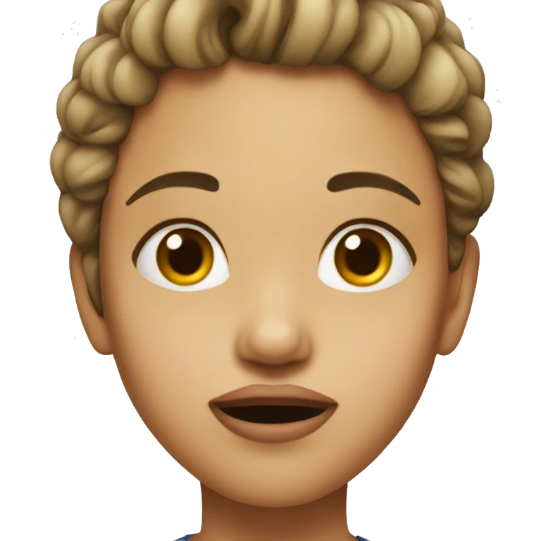 Girl with mouth dropped emoji