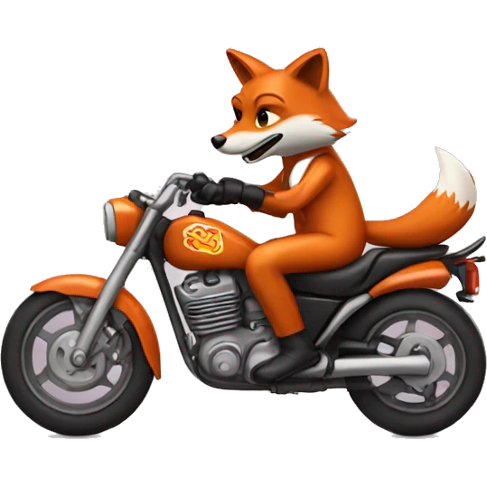 Fox riding a motorcycle  emoji