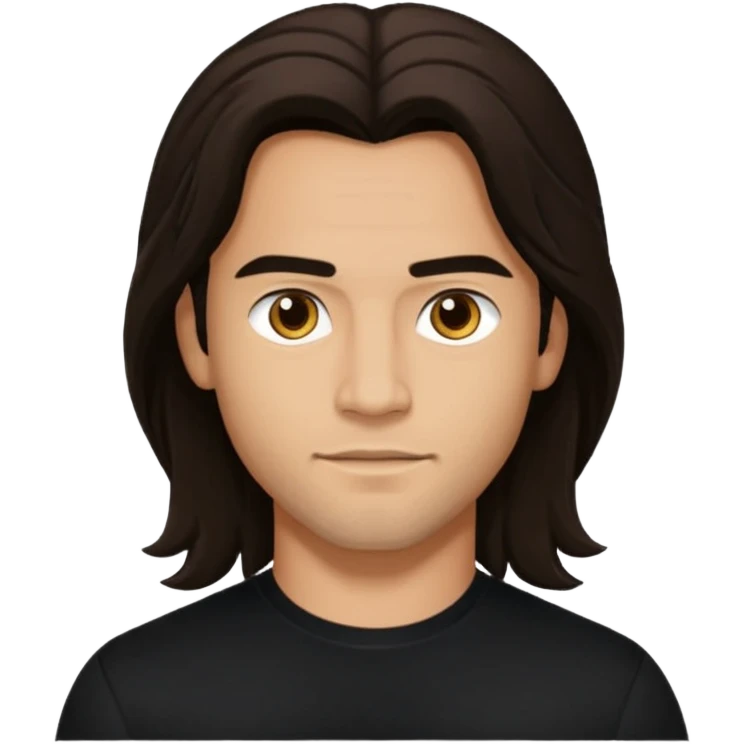 Pana Hema Taylor, male actor (b.1989) with light tan skin, dark brown long hair emoji