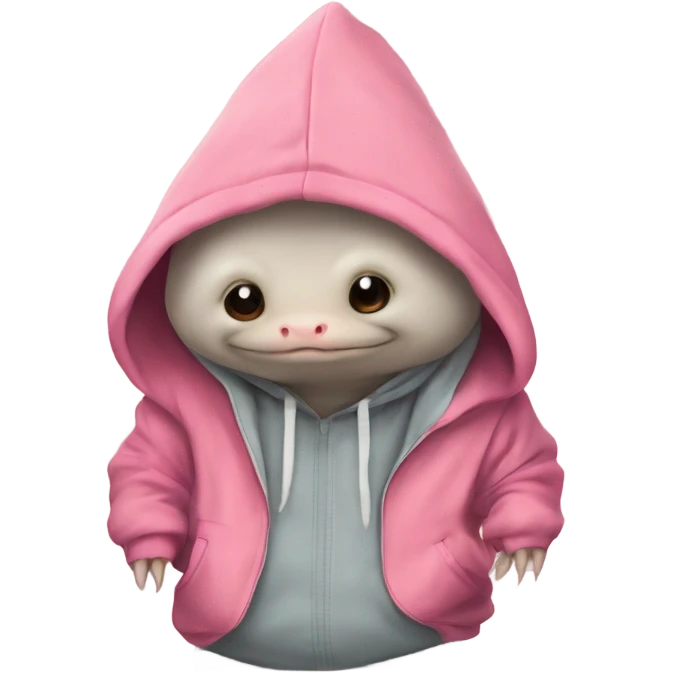 axolotl wearing a Hoody emoji