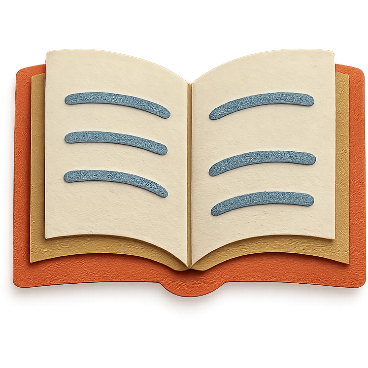 layered paper book illustration emoji