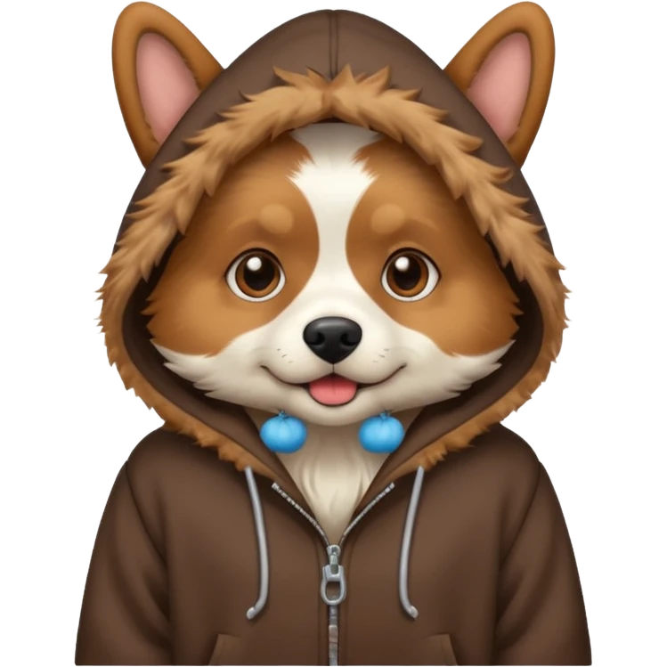 Dog wearing hoodie emoji