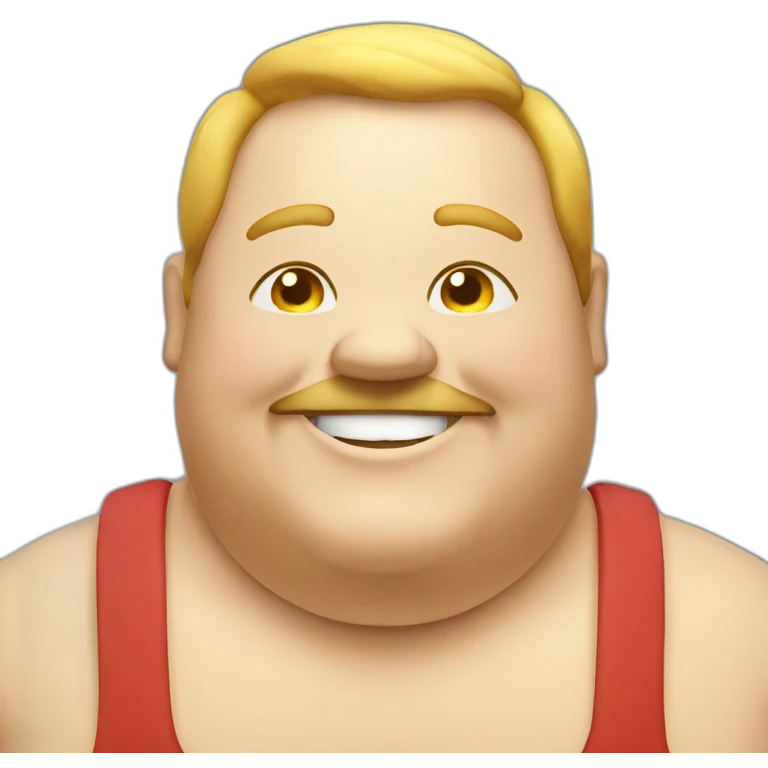 a fat person smiling and smoking at the same time emoji