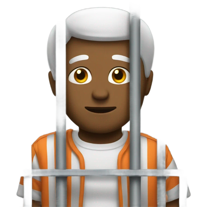 Man behind bars emoji
