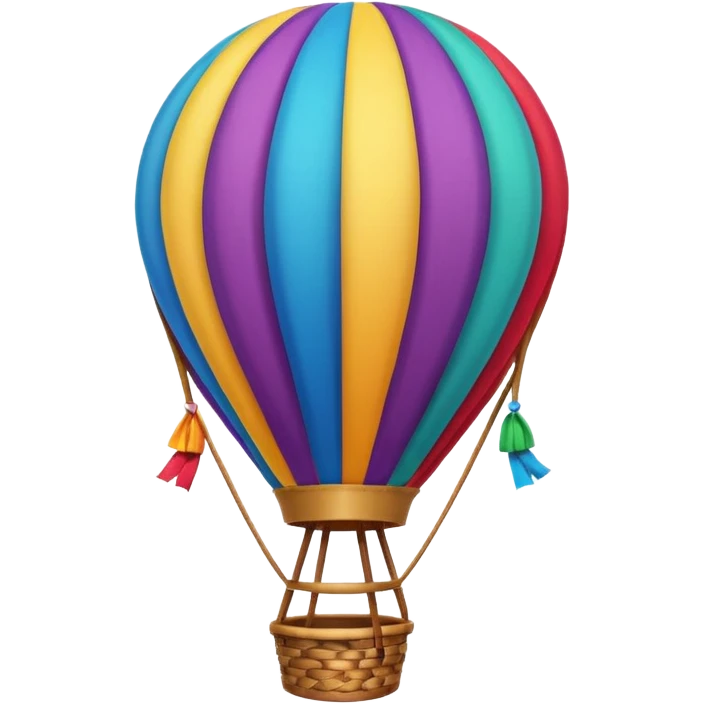 Balloon – Hot air balloon with colorful fabric emoji