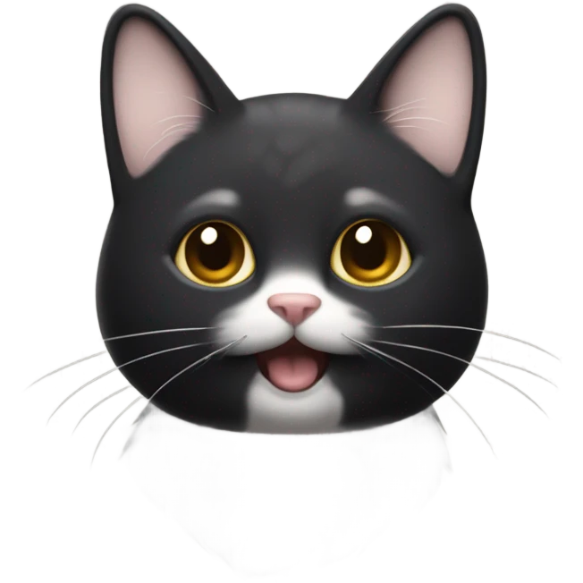 gato negro con pocas manchas blancas  emoji