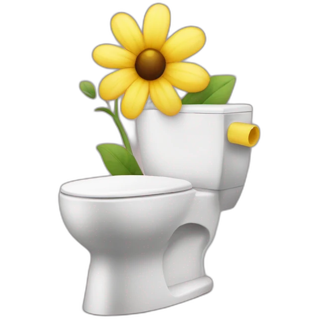 toilette avec fleur emoji