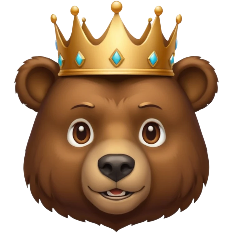 Bear with bronze crown — strong and gentle emoji