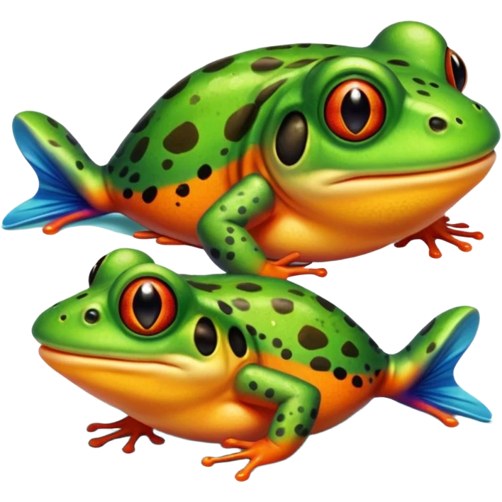 Frog and piranha  emoji