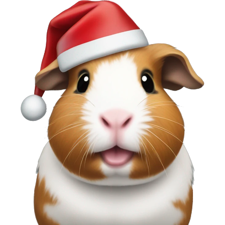 guinea pig with a christmas head on emoji