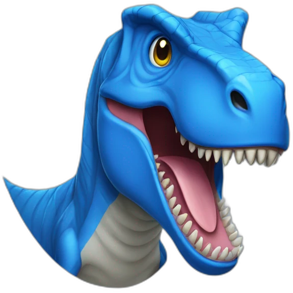 Blue t-rex without jaw emoji