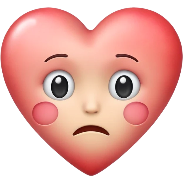 simple apple style emoji heart colored to reflect boredom and depression but still light-hearted and soft emoji