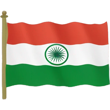 Kashmir flag with red background color and 3 lines on left and symbol in middle emoji