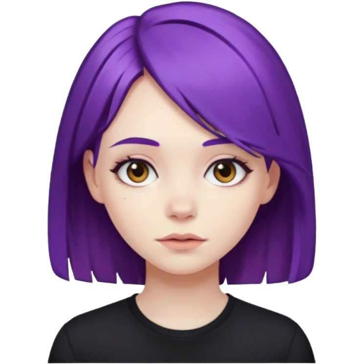 purple haired kid girl emoji