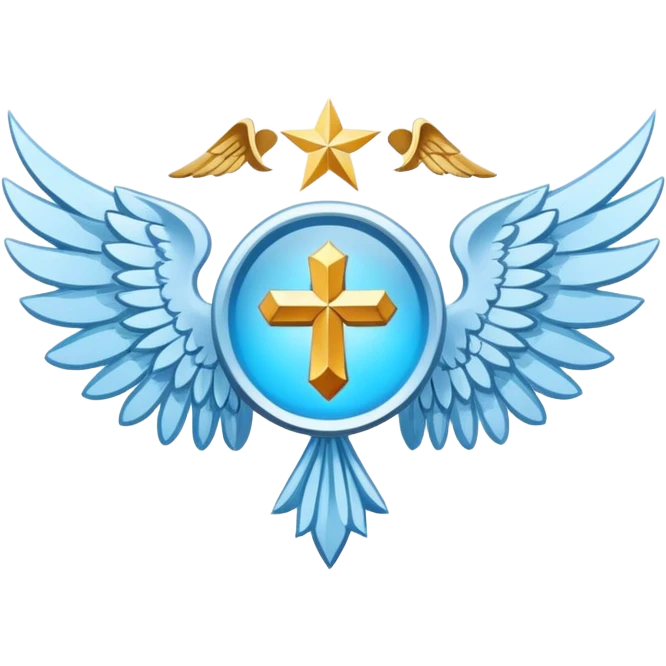 wings emblem holy saint light blue emoji