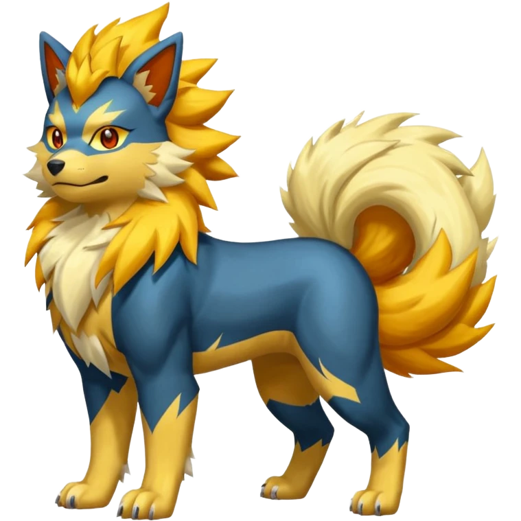 Manectric-Pyroar-Luxray-Flareon-Arcanine-fusion (full body) emoji