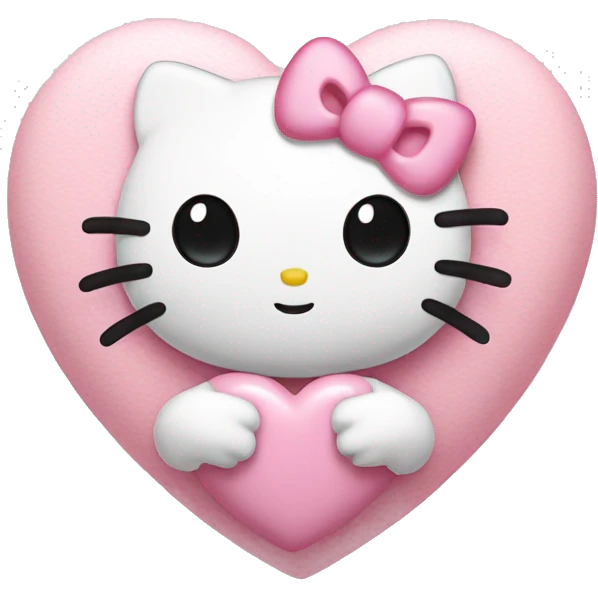 Hello kitty in a baby pink heart emoji